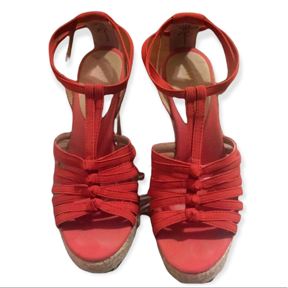 Orange Wedge Sandals